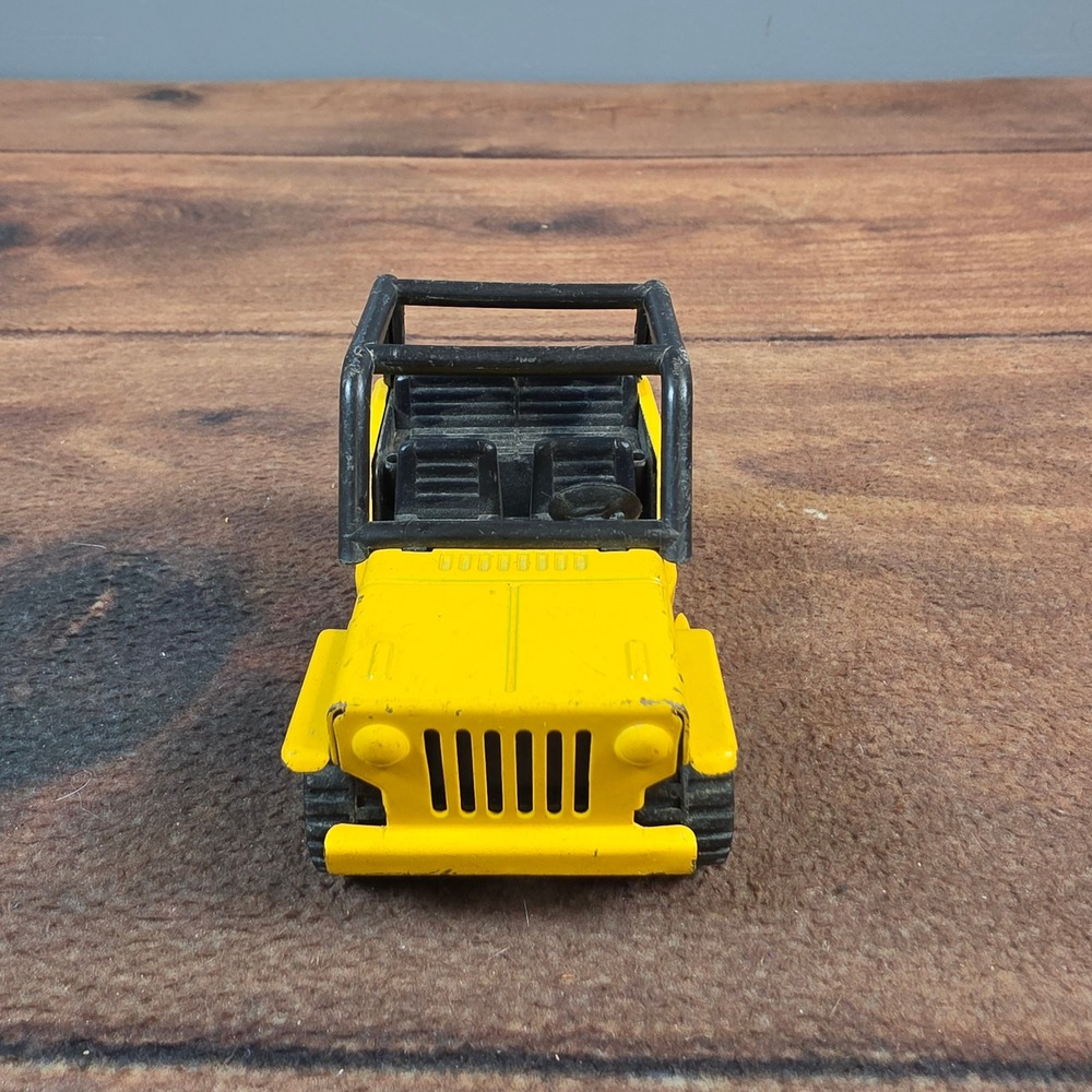 Buddy L Jeep Toy Kids Small Yellow Good Pressed Steel Vintage Japan Roll Cage